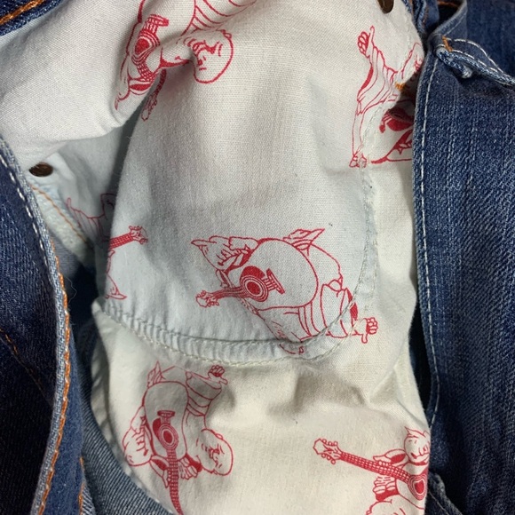 True Religion Men’s Straight Jeans Waist 38 Horse  Shoe Embroidered Pocket Flap - Picture 15 of 15